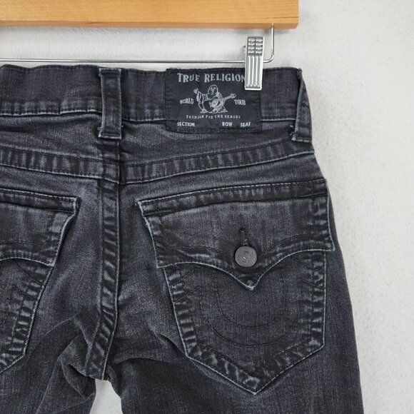 True Religion Jeans Mens 28 Black Rocco Relaxed Skinny Leg Flap Pocket Denim - Picture 8 of 13